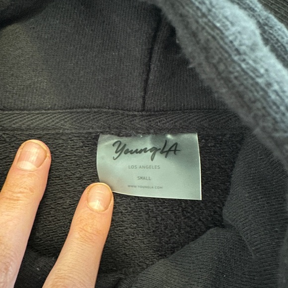 YoungLA Black Graphic Hoodie Sweatshirt - Picture 2 of 2